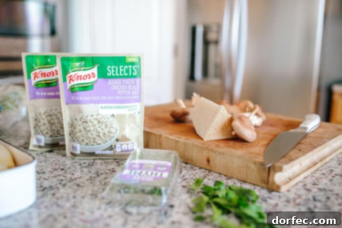 Velvety One Pot Asiago Winter Rice 11 knorr selects rice packets ohsweetbasil.com