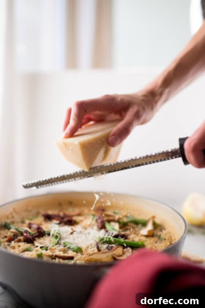 Velvety One Pot Asiago Winter Rice 6 Creamy winter asiago rice ohsweetbasil.com