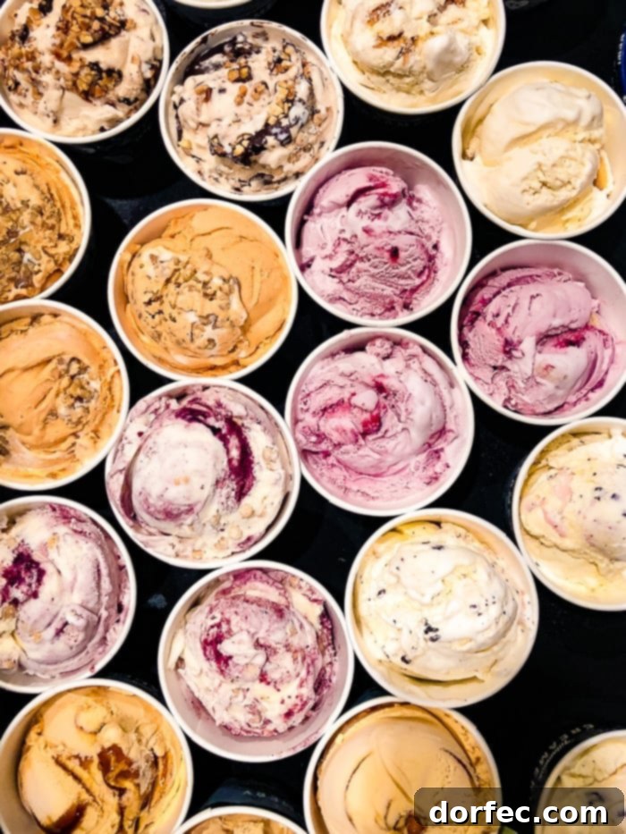 Collection of Tillamook ice cream pints in various flavors
