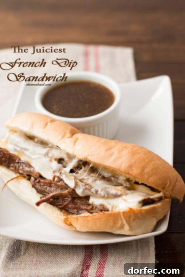 The juiciest french dip sandwich we've ever had. We like this recipe better than restaurants!