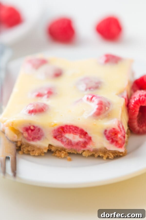 Lemon Raspberry Bars with a buttery graham cracker crust!
