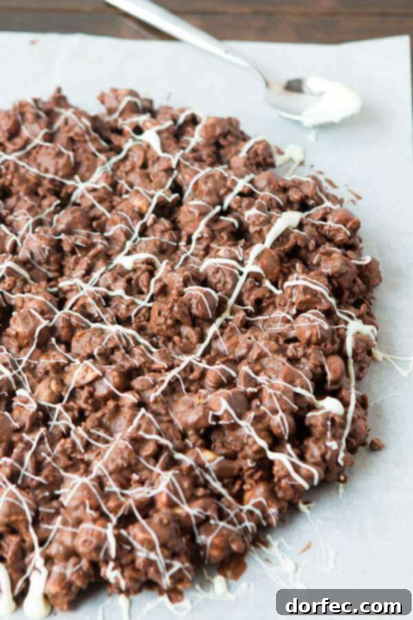 Crunchy, chocolatey, treats! Rocky Road Chocolate Pizza ohsweetbasil.com