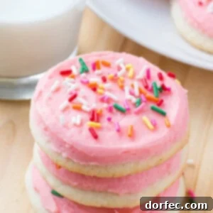Make Lofthouse sugar cookies at home! These sugar cookies have a delicious buttery vanilla flavor, delicate crumb, and melt in your mouth. Then they're topped with creamy frosting & tons of sprinkles.