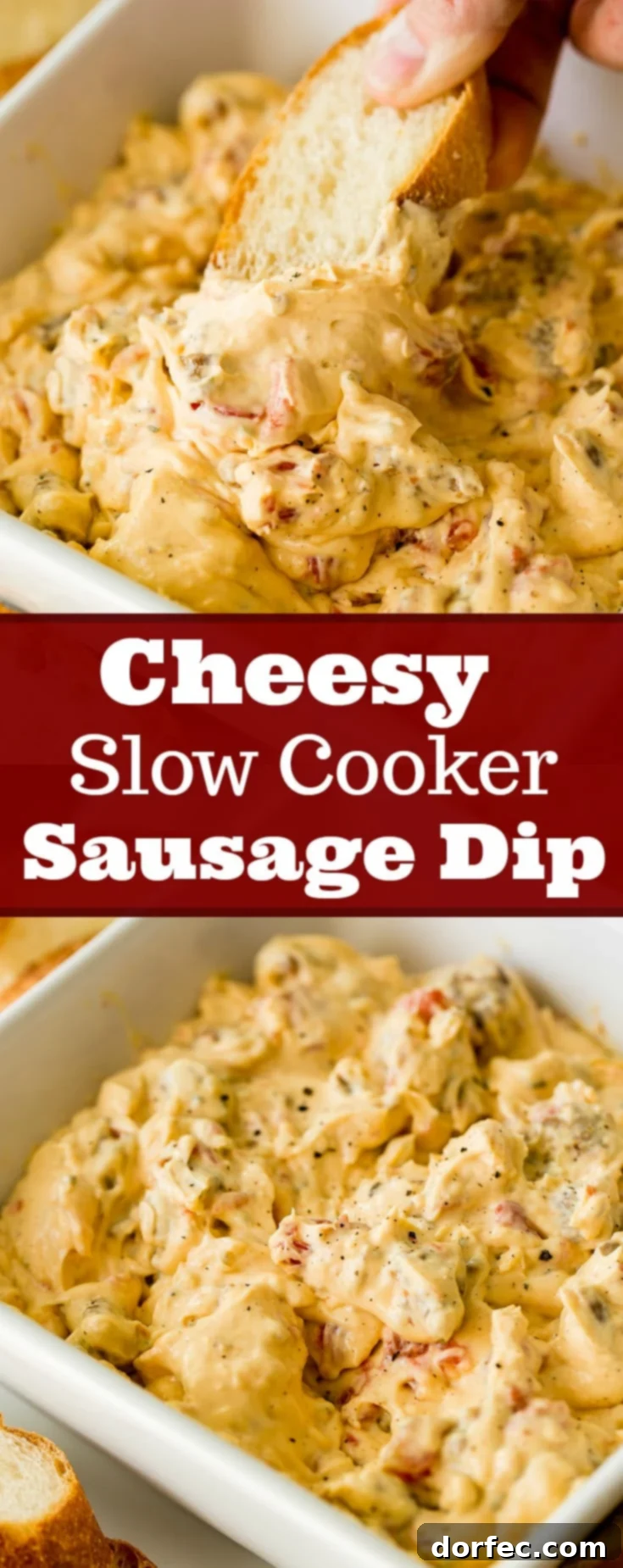 Ultimate Cheesy Slow Cooker Sausage Dip 9 A small list of ingredients, one slow cooker and you've got yourself a cheesy slow cooker sausage dip! We use Marzetti Ranch dip to add more flavor!