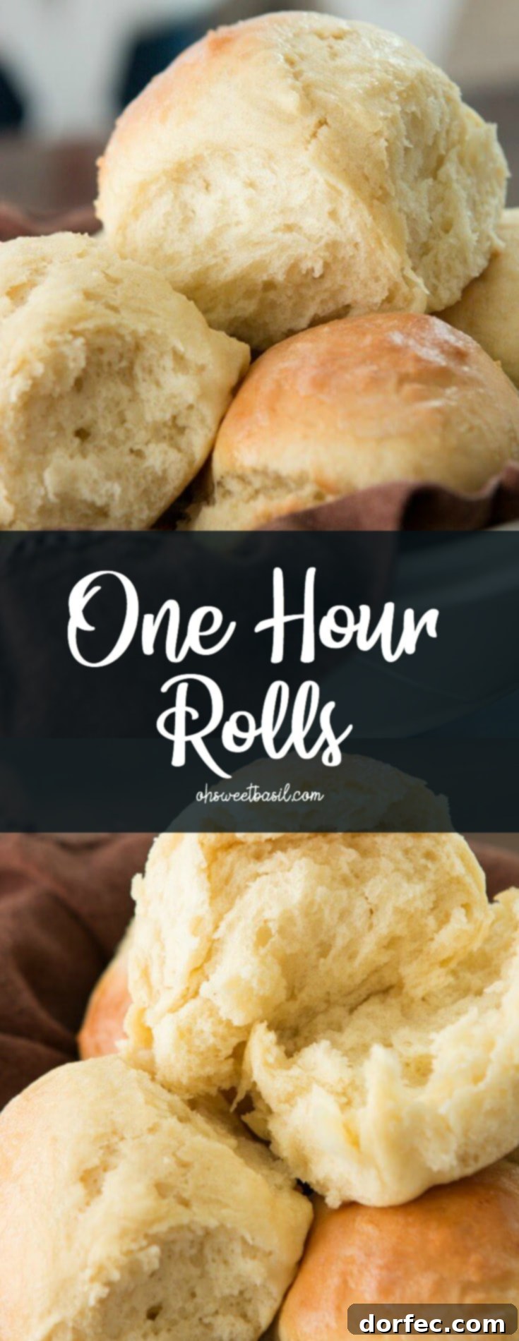 A stack of homemade one hour rolls, ready to be enjoyed