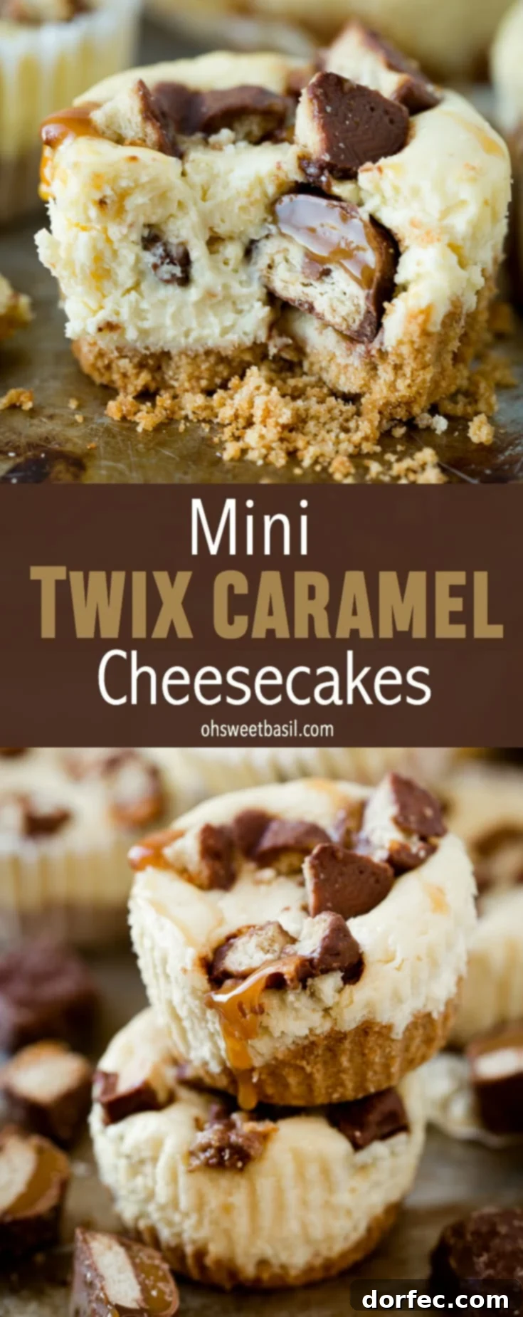 Mini Twix Caramel Cheesecakes