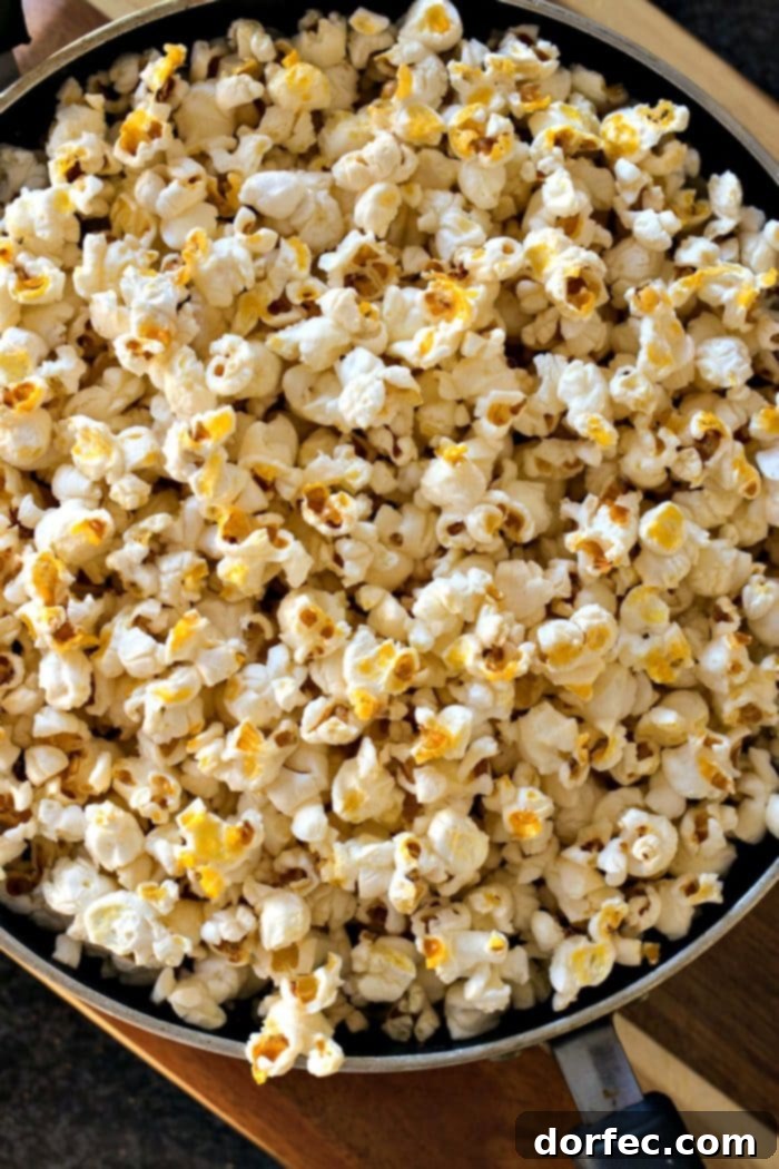  A big bowl of freshly popped Salt & Vinegar Popcorn.