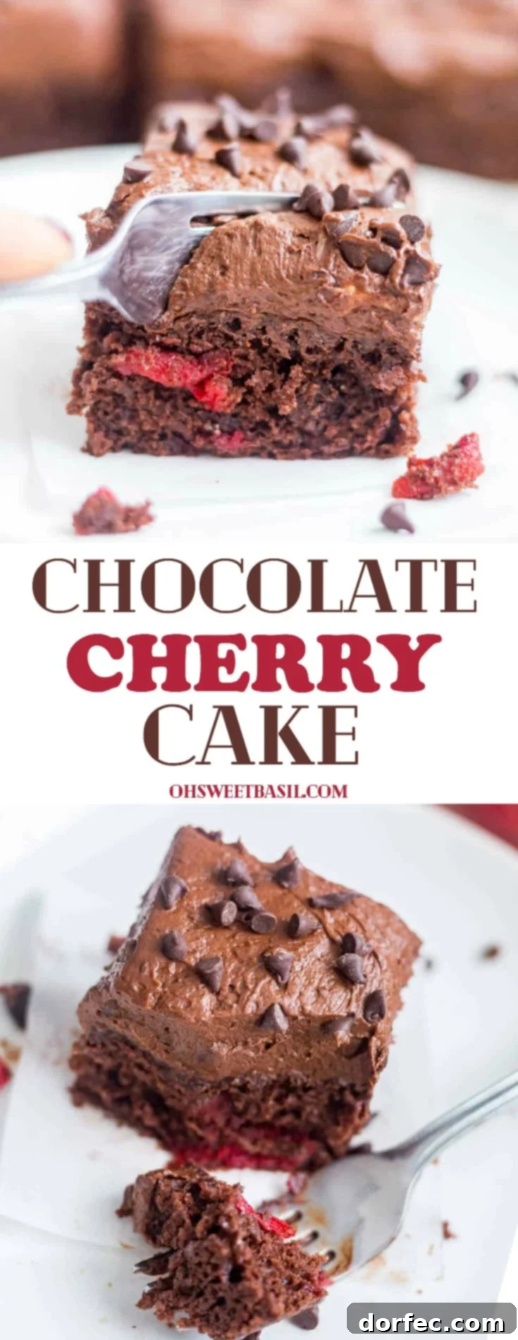 Decadent Chocolate Cherry Cake 7 A moist Chocolate Cherry Cake with a chocolate fudgy frosting on top