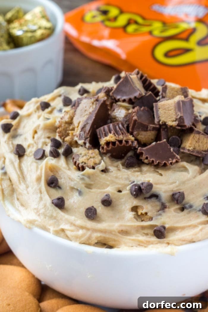 Creamy, smooth, completely addictive peanut butter cheesecake dip is the perfect treat for get togethers, movie nights, potlucks, or whenever you're looking for a seriously delicious peanut butter treat!