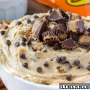 Creamy, smooth, completely addictive peanut butter cheesecake dip is the perfect treat for get togethers, movie nights, potlucks, or whenever you're looking for a seriously delicious peanut butter treat!