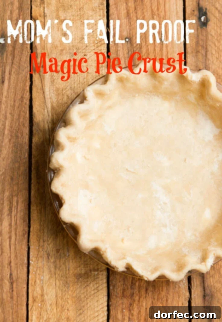 Mom's Never Fail Pie Crust Secret 3 Looking for a no fail pie crust-have no fear! This recipe was passed down from my mom and it is the best Magic Pie Crust out there.