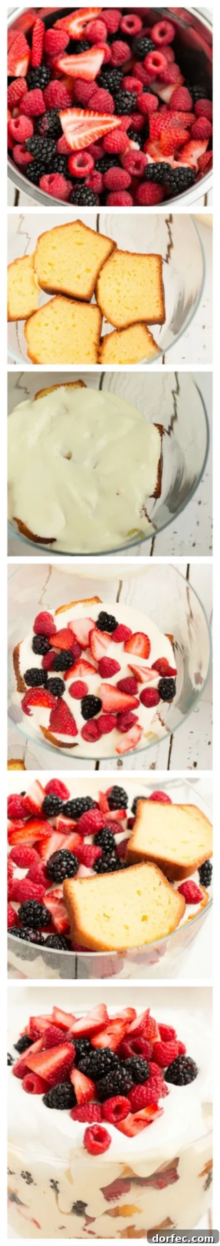 Luscious Layers of Homemade Lemon Curd and Fresh Mixed Berries in a Classic Trifle Close-up view of a spoon digging into the creamy, fruity layers of a Lemon Curd Berry Trifle, highlighting its delicious texture and fresh ingredients.