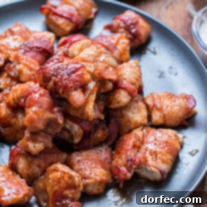 Crispy Bacon Chicken Delights 2 Bacon wrapped chicken is always a hit when served at the family dinner table or served as appetizers at your next get together. Savory, juicy and delicious!