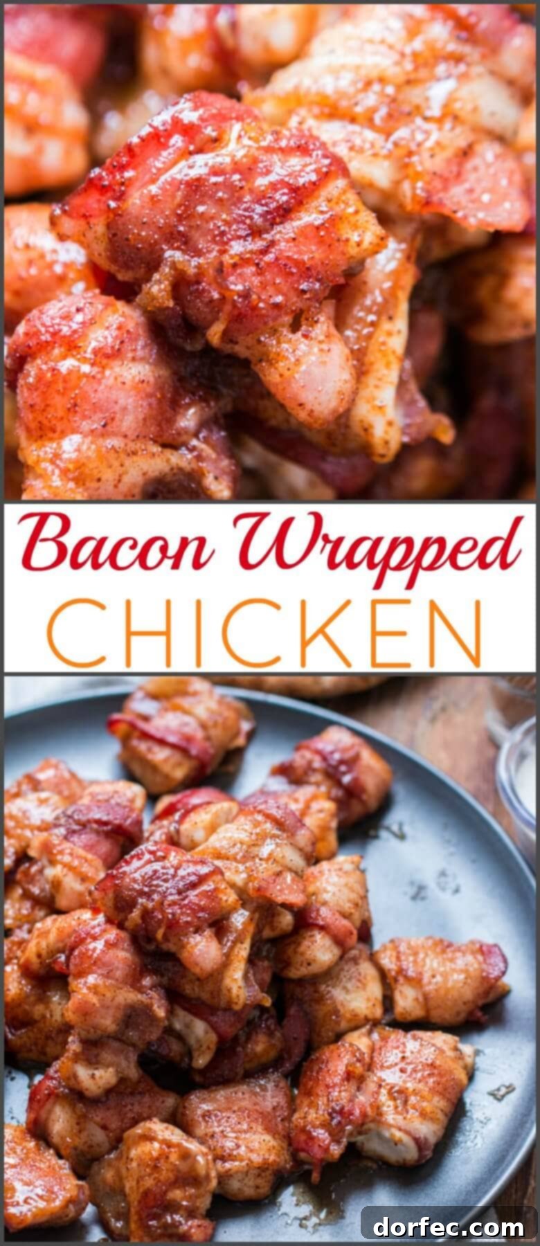 Delicious Brown Sugar Bacon-Wrapped Chicken Bites Bacon wrapped chicken is always a hit when served at the family dinner table or served as appetizers at your next get together. Savory, juicy and delicious! ohsweetbasil.com