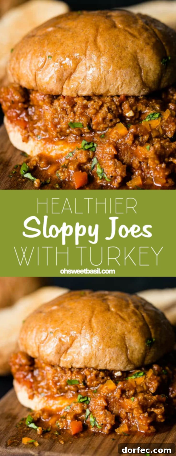 A healthy and quick sloppy joe recipe made with ground turkey, served on a bun.