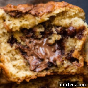 Nutella Surprise Peanut Butter Banana Muffins 10 Nutella Stuffed Peanut Butter Banana Muffins