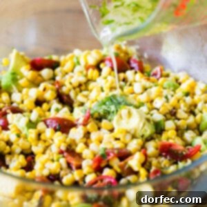 Grilled Corn Avocado Tomato Salad
