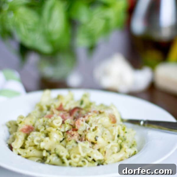 pesto pasta with speck
