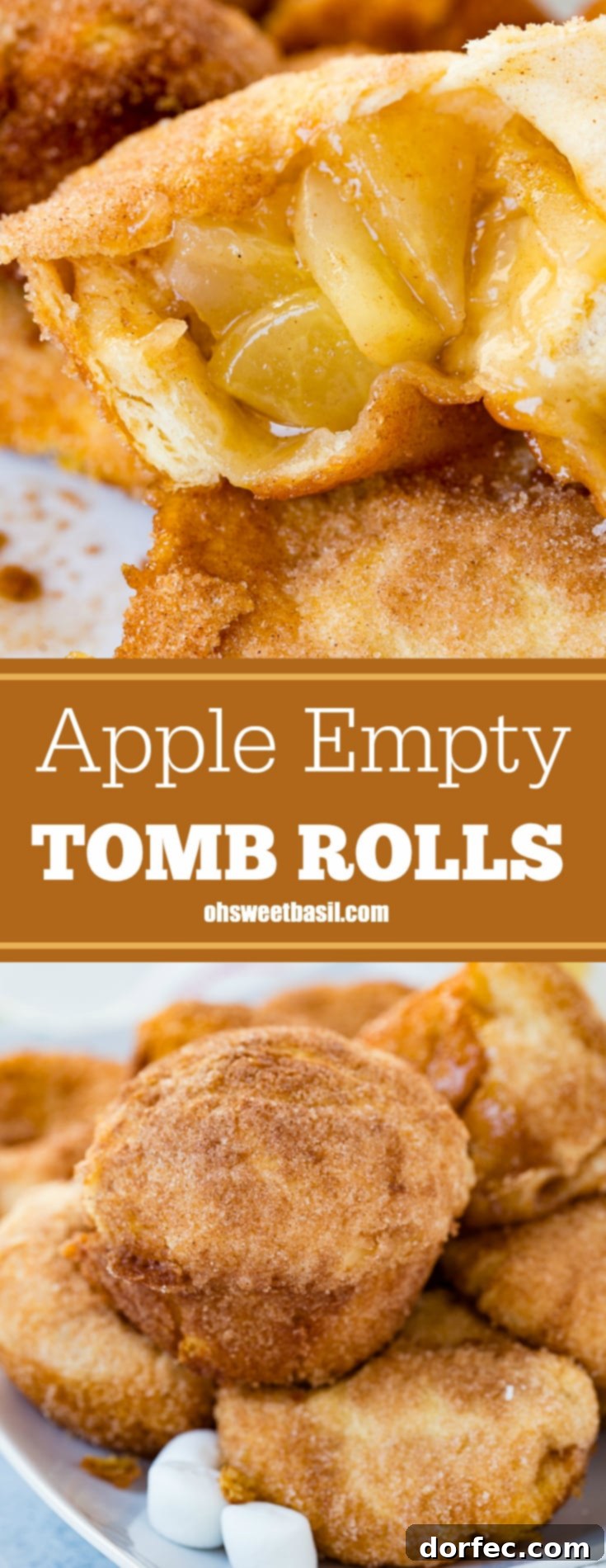 A close-up shot of a plate of delicious Apple Empty Tomb Rolls, freshly baked and ready to be enjoyed.