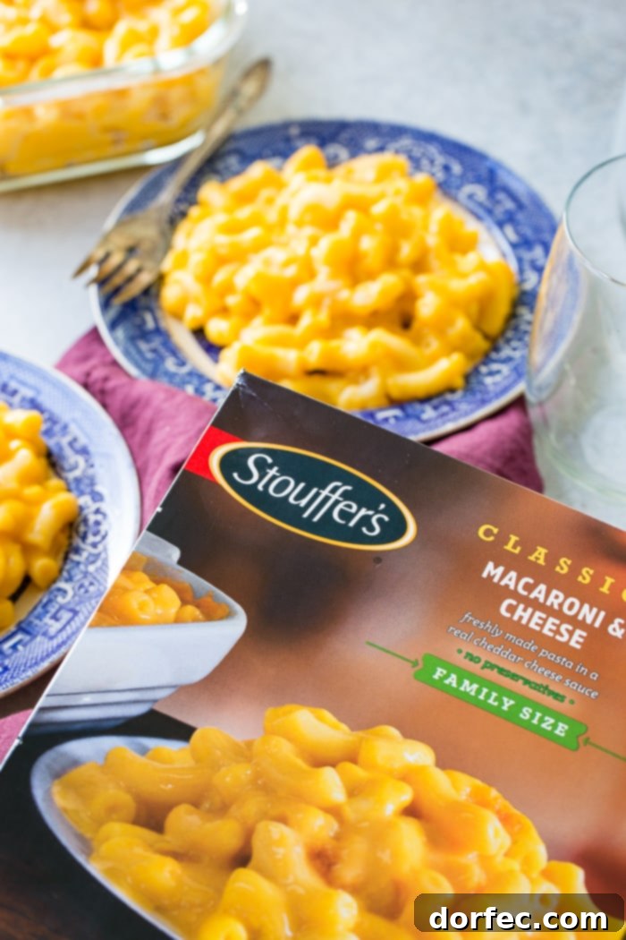 Stouffer's macaroni & cheese, a delicious and creamy dish, ready to be paired with healthy sides
