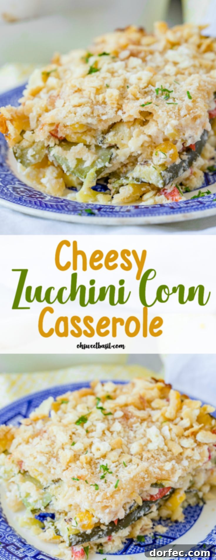 Golden Zucchini Corn Bake 8 A beautifully presented slice of Cheesy Zucchini Corn Casserole, showcasing its rich layers and golden-brown topping, ready to be enjoyed as a perfect Thanksgiving side dish.