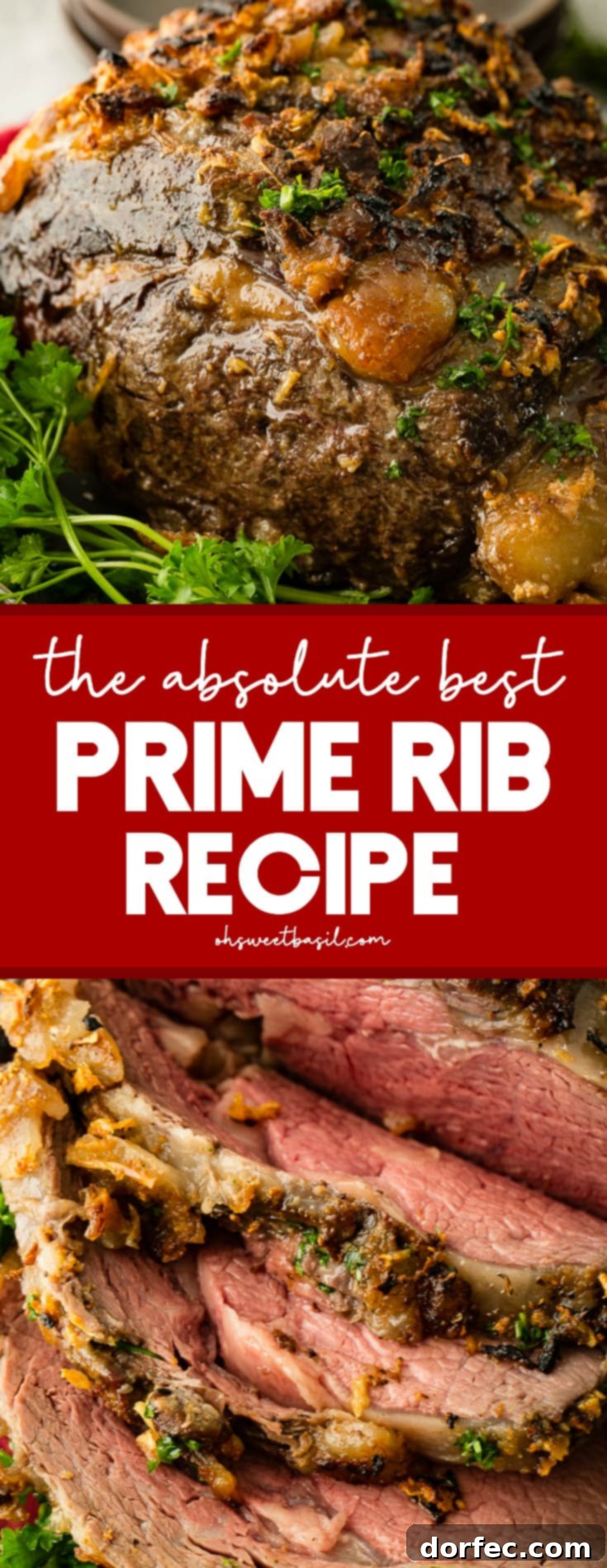 The Ultimate Prime Rib Recipe 7 Close-up of perfectly cooked garlic prime rib slices