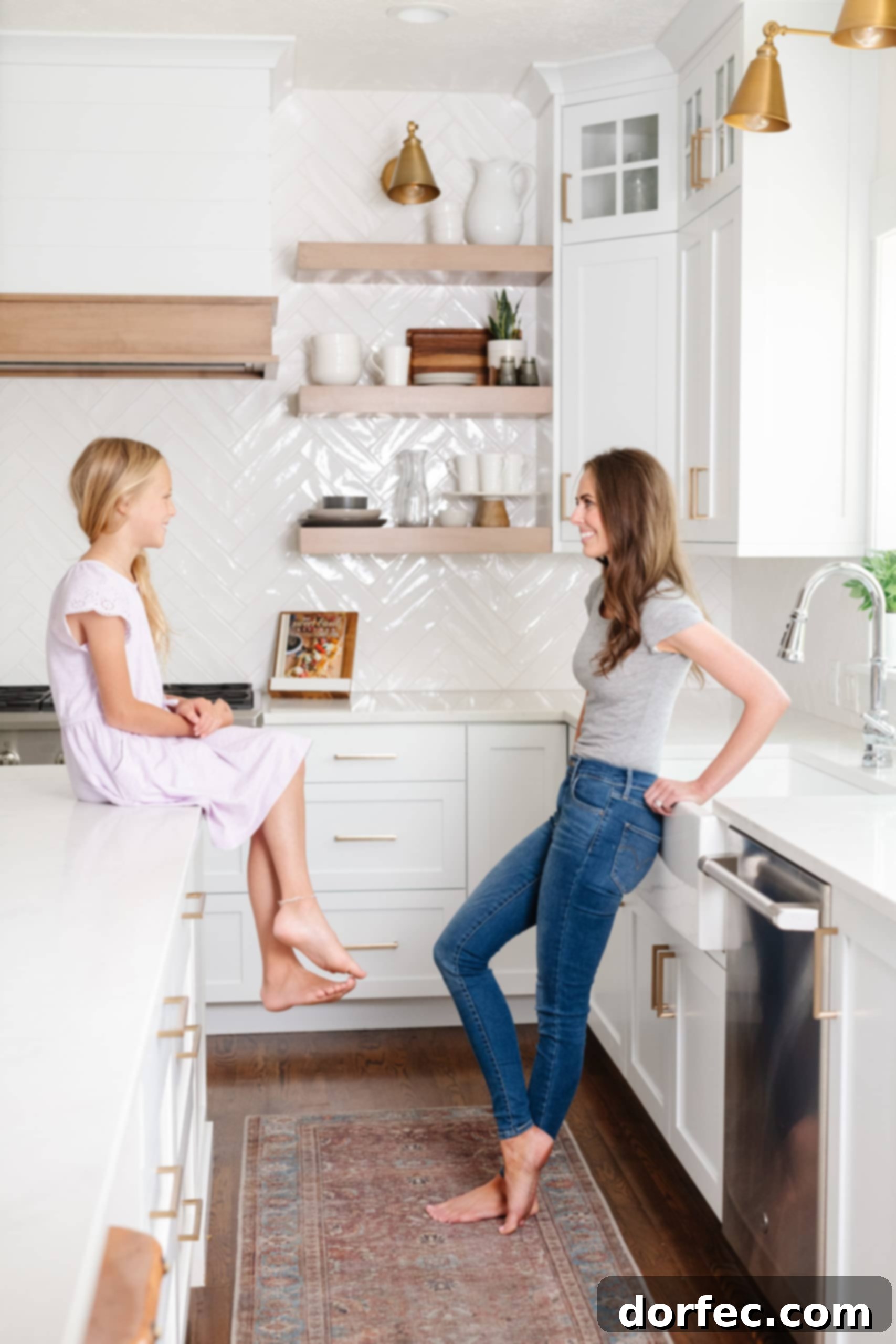 A heartwarming image of a mother and daughter sharing a gentle moment, symbolizing connection, love, and the passing of wisdom between generations, highlighting the bond created through shared experiences.