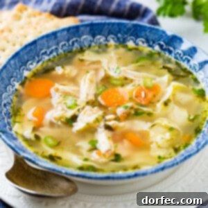A bowl of Instant Pot Chicken Noodle Soup, a comforting and flavorful homemade dish.