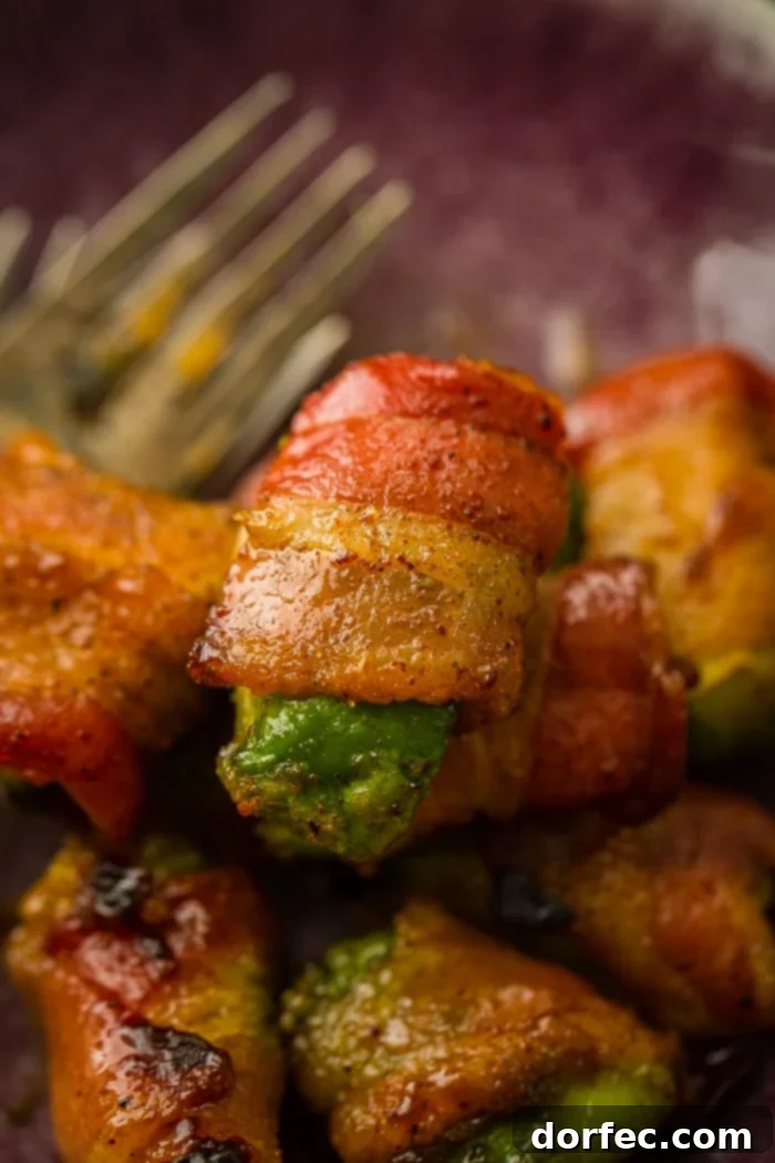 Crispy Bacon Avocado Wraps 4 Bacon Wrapped Avocados with a brown sugar coating that have been baked until crispy
