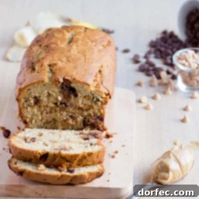 Moist Peanut Butter Banana Bread, a perfect breakfast or snack