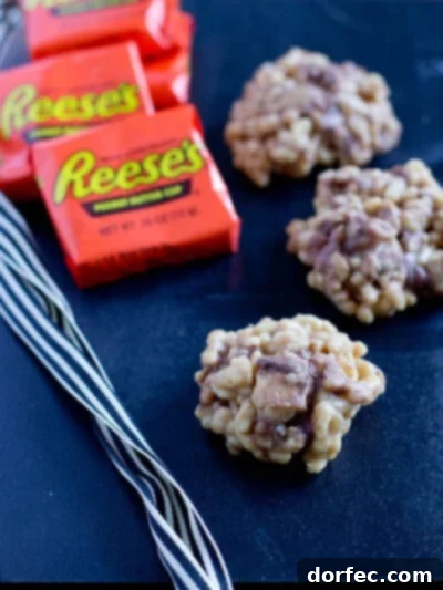 Reese's Krispies, easy no-bake dessert for Halloween candy