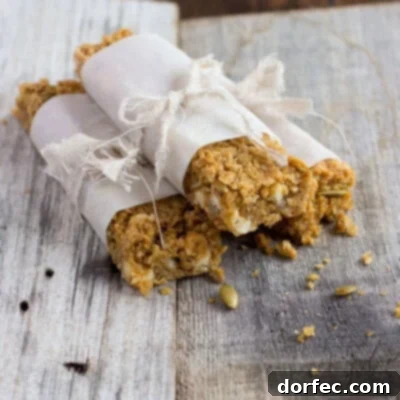 Homemade Pumpkin Spice Granola Bars, a healthy snack for kids