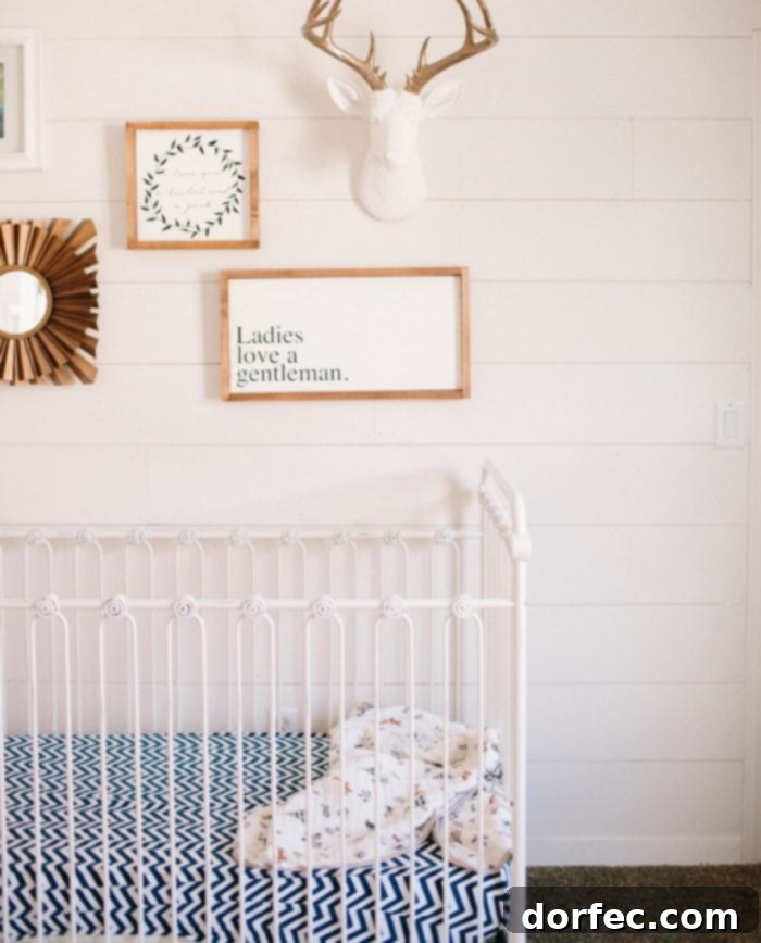 A photo of an empty crib.