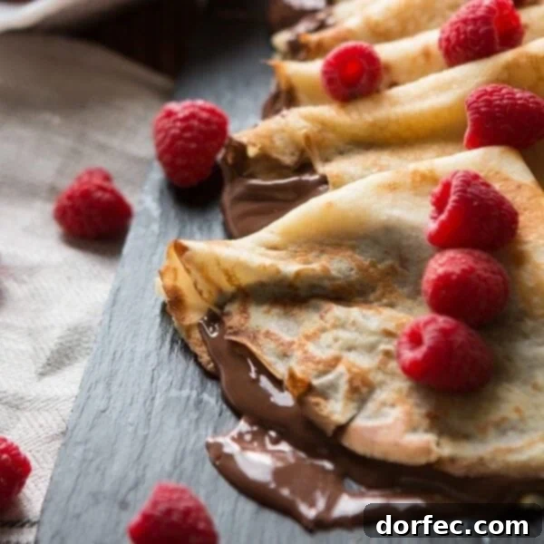 The Ember in the Shadow Part 19 4 A photo pf crepes full of Nutella with fresh raspberries on top.