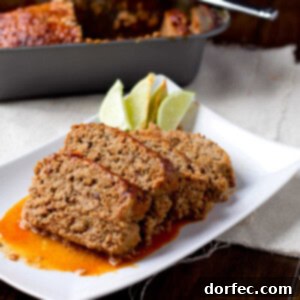 The finished Turkey Enchilada Meatloaf, beautifully glazed and ready to eat.