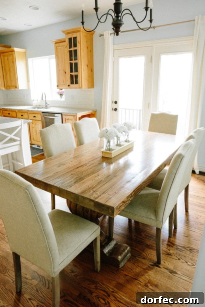 Another 'before' view of the kitchen, emphasizing the original layout and design before the all-white transformation