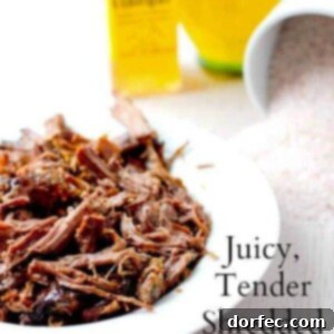 A serving of tender shredded beef, demonstrating its delicious potential.