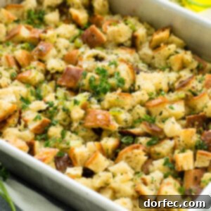 A photo of homemade classic stuffing.