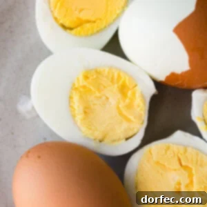 Perfect Hard Boiled Eggs Made Easy 2 A close-up of a perfectly hard-boiled egg.