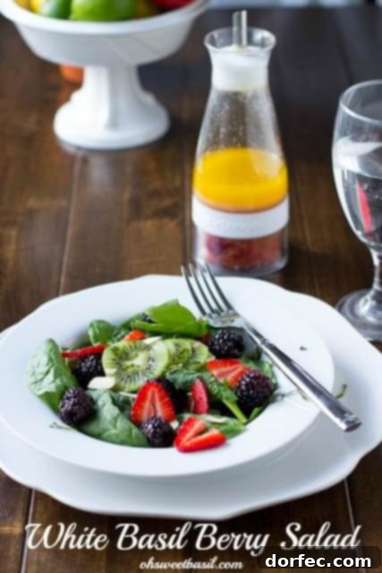White Balsamic Berry Salad: A Healthy and Visually Appealing Side White Balsamic Berry Salad recipe is one of our favorite sides when we are looking for something light, healthy and a great presentation. Vibrant, fresh berries and greens.