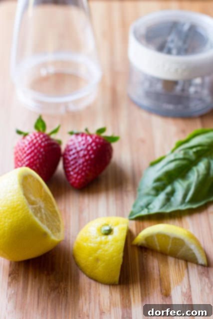 Fresh Ingredients for White Balsamic Berry Salad White Balsamic Berry Salad recipe is one of our favorite sides when we are looking for something light, healthy and a great presentation. Close-up of berry salad.