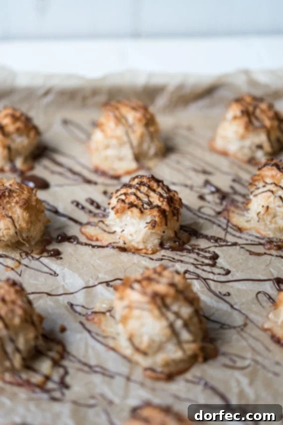delicious coconut macaroons stacked on a plate