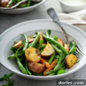 Sheet Pan Oven Roasted Potatoes Green Beans and Carrots