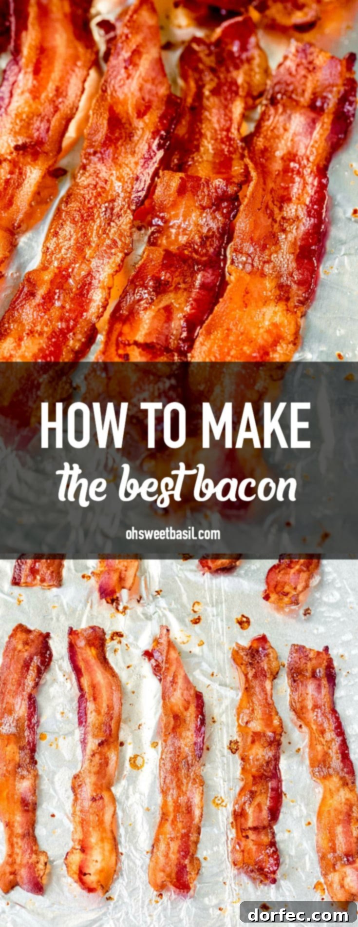Perfectly crisp bacon on a baking tray lined with foil.