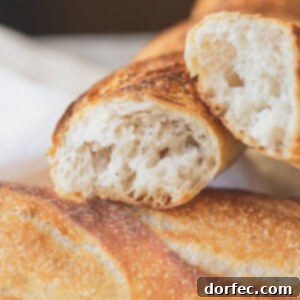 Freshly baked baguette