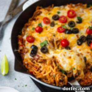 One-Pot Cheesy Ground Beef Taco Spaghetti