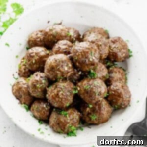 A savory plate of meatballs ready to be served.