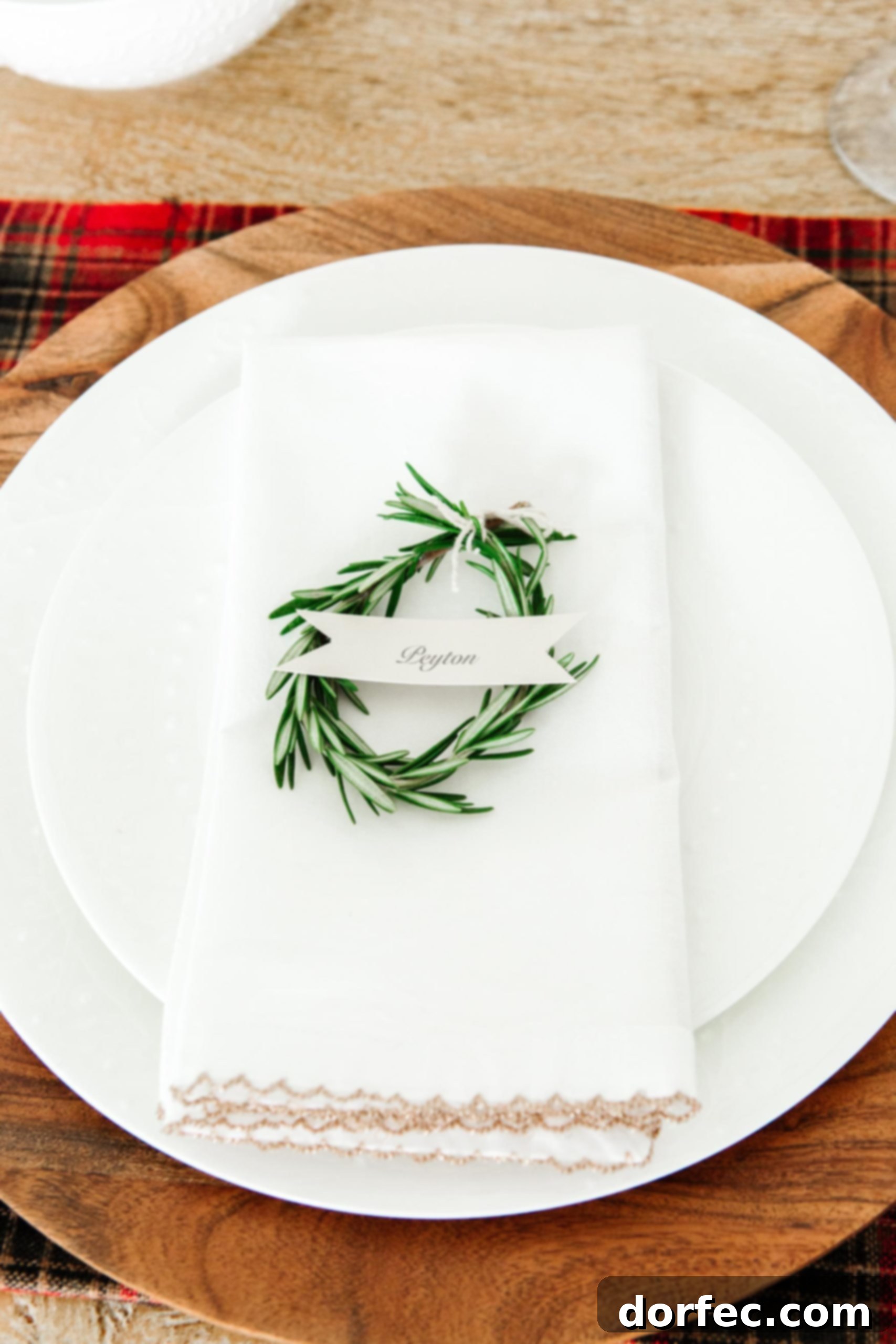 rosemary wreath name tag