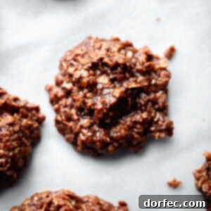 A vibrant image of delicious no-bake cookies, featuring a perfect blend of chocolate and peanut butter.