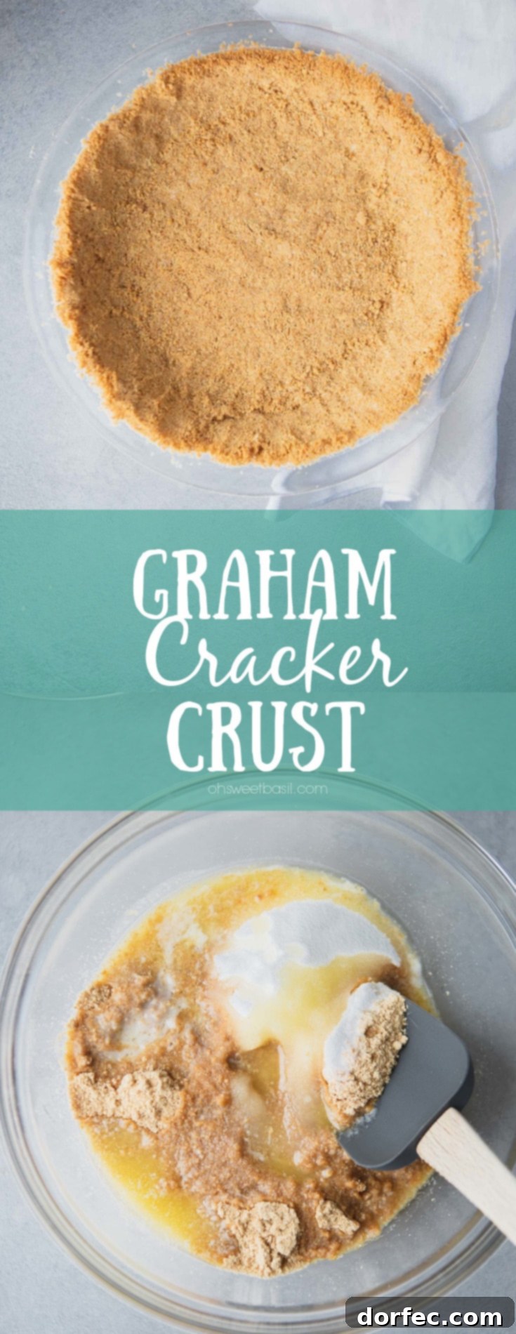 Graham Cracker Crust Essentials 4 A perfectly baked and pressed graham cracker crust in a pie dish, highlighting its golden-brown color and readiness for filling.